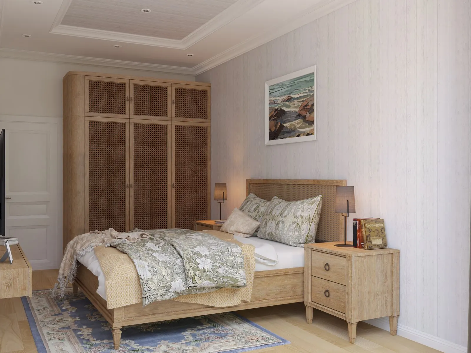 Chambre lumineuse d'une location saisonnière